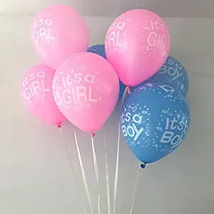 Party Propz Its a Boy and Its a Girl Blue and Pink Color Balloons for Baby Shower Decoration Items 30 Pcs