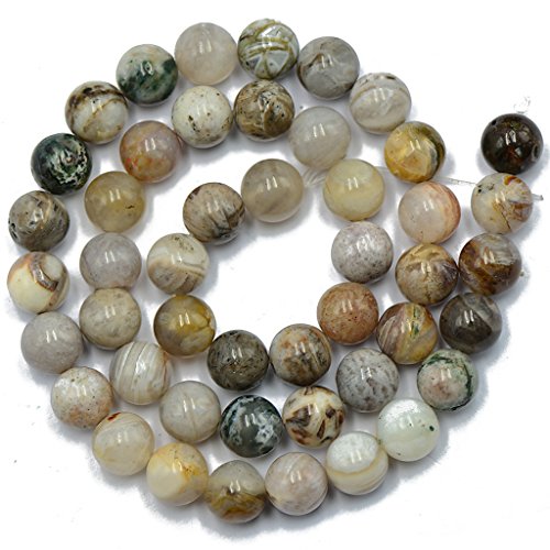 Natur 8 Mm Bambus Achat-Edelstein Machen Lose Perlen Rundlitze 15inch