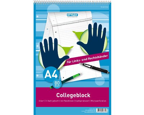 Preisvergleich Produktbild +Collegeblock A4 80Bl. lin. f.Links / Recht
