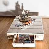 couchtisch palette weiß handgefertigt relaxedLiving Beistelltisch aus Paletten  Palettenmöbel  Couchtisch  abgeschliffen  mit Rollen (ohne Glasplatte, 67 x 80cm)