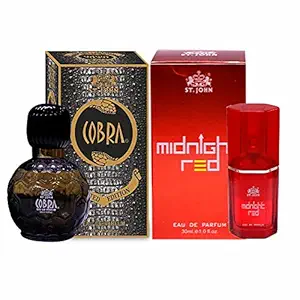 ST.JOHN Couple Perfume Gift Set Cobra 60ml, MIDNIGHT RED PACK 2 Eau de Parfum - 90 ml Eau de Parfum - 90 ml For Men & Women