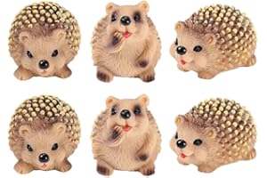 Yardwe Pequeña figura de erizo de resina 3.2X2.4X1.9 pulgadas erizo realista decoración para jardín maceta y paisaje interior