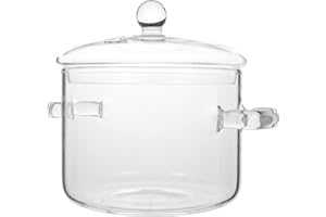 ERINGOGO Panne per La Casa per Cucinare Alte Borosilicato in Vetro in Pentola in Pentola in Vetro a Due Orecchie Istantanee Padelle Friggitteri per Padella Antiaderente Ciotola per Cucina