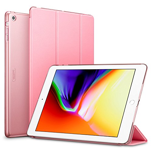 iPad Air Hülle, ESR® Yippee Series Auto aufwachen / Schlaf Funktion Wickelfalz Ledertasche mit Lichtdurchlässig Rückseite Abdeckung Leichtgewicht Schutzhülle für iPad Air / iPad 5 (Süß Rosa)