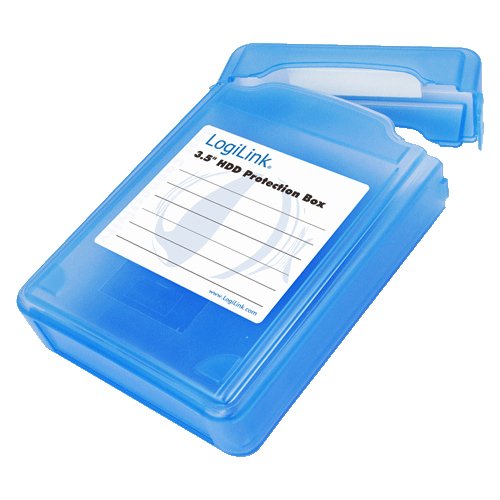 LogiLink UA0133 Festplatte Schutzhülle für 1x 8,9 cm (3,5 Zoll) HDD, blau