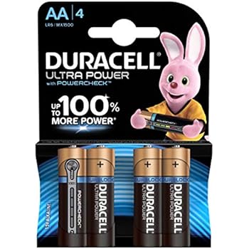 Duracell Ultra Power Typ AA Alkaline Batterien, 4er Pack