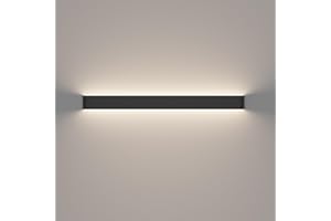 K-Bright 35W Lampada da Parete,IP 44 LED Applique da Parete con Stile Moderno Interni Lampada a Muro,3000K Bianco Caldo,4550 lumen,su giù il raggio di luce,Guscio bianco