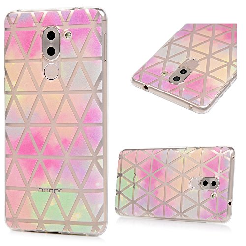 Lanveni Huawei Honor 6X Hülle × 3, Handyhülle Honor 6X TPU Schutzhülle TPU Bumper Weiche Silikon Case mit Bunte Cover Design (Löwenzahn + Dreiecktrose) - 4