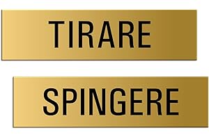 OFFORM DESIGN Targhette adhesivo in alluminio Tirare -Spingere I 160x40 mm | Oro | No.28017-M