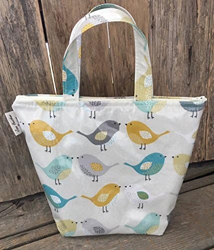 Insulated Lunch Bag,school Bag,lunch Tote,cool Bag,picnic Bag,birds Oilcloth