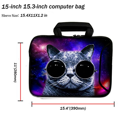 DCCN 15 Zoll / 15,6 Zoll Laptoptasche Neopren Notebooktasche mit Zubehörfach und Schultergurt - 2