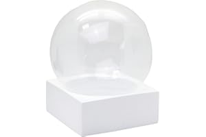 ‎SNOWGLOBE FOR YOU - DO IT YOURSELF 150mm-Do-it-Yourself Schneekugel Bastelset m. 1 x Schnee | Glaskugel und Kunststeinsockel weiß eckig Pure Line | Schneekugel individuell | B: 150mm H: 180mm | 40101