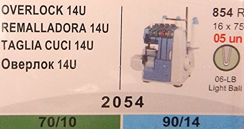 5 Original Singer Overlock 14U Nähmaschinen Nadeln 2054 Stärke 70/10 und 90/14 - 2