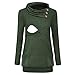 Produktbild Damen Umstandsmode Still Umstands Sweatshirt Langarm Rundhals Pullover Stillshirt Schwangerschaft Umstandskleidung Maternity Oberteile Bluse Tops mit Tasche Weiß Grün Schwarz.