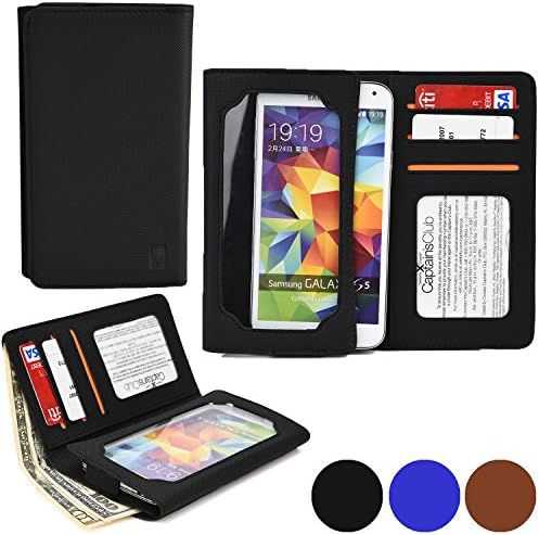Cooper Cases(TM) Infinite Wallet Archos 50/50b/50d Helium 4G, 50 Neon, 50 Titanium Case in Black (PU Canvas Cover, Built-in Screen Protector, Card Slots, ID Holder, Billfold)