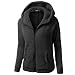 Produktbild Frauenkleidung JYJMFrauen mit Kapuze Pullover Mantel Winter warme Wolle Reißverschluss Mantel Baumwolle Mantel Outwear (M, Schwarz)