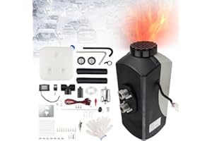 FESUDA 12V Dieselheizung, 8KW Standheizung Diesel, Air Diesel Heizung mit LCD Schalter Fernbedienung Schalldämpfer, Luftheizung Air Diesel Standheizung für Auto RV Boote LKW KFZ PKW Wohnmobil(Schwarz Grau)
