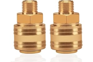 SUKUDON 2 szt. złącze sprężonego powietrza wtyczka wewnętrzna 1/4" gwint zewnętrzny mosiądz AG 1/4 cala wtyczka sprzęgła puszka sprzęgła wtyczka węża wtyczka zaworowa wtyczka gwintowana