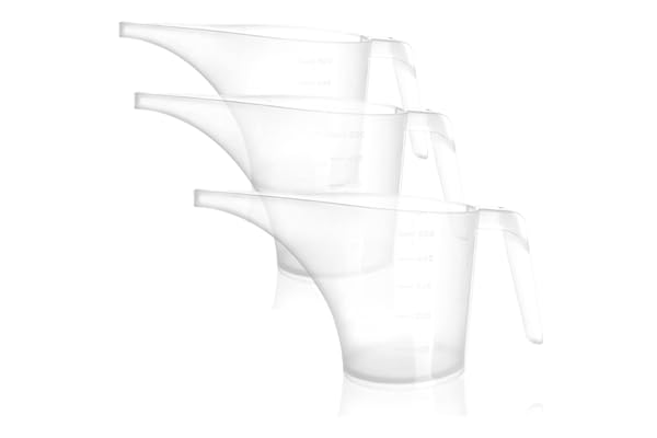 COM-FOUR® 3x Pichet entonnoir - arrosoir avec bec verseur - entonnoir transparent - pichet doseur pour faire du savon