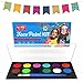 Produktbild Schminkset - Palette mit 12 Sicheren & Ungiftigen Farben . Professionelle, Hochqualitative Schminksets mit 2 Pinseln und Bonus E-Book. Ideal für Kinder, Parties, Bodypainting.