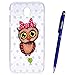 Produktbild Yokata Samsung Galaxy J5 2017 Hülle Transparent Glitzer Weiche Silikon Handyhülle Schutzhülle TPU Handy Tasche Schale Etui Weich Silicone Bumper Ultra Dünn Slim Schlank Durchsichtig Handytasche Glitter Bling Motiv Muster Anti-Kratzer Clear Backcover Schutz für Samsung Galaxy J5 2017 Case Cover + 1 x Kapazitive Feder - Blätter und Eule