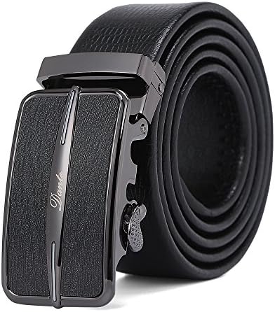 Men's Ratchet Leather Belt with Automatic Buckle | Adjustable Slide Belt for Men | Interchangeable Alloy Buckle of Men Belt 35MM 125CM - 1049 Dante