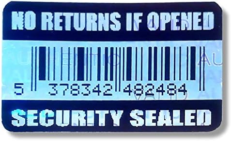 NO RETURNS IF OPENED / SECURITY SEALED Hologram Stickers, 30mm x 20mm Silver Labels, Tamper Evident, Genuine, Valid, Certified, Authentic, Original, Security