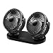 Produktbild RDJM USB Portable Auto Kühlluft Auto Dual Head Fan Geschwindigkeitsänderung 180 Grad Umdrehung,Black