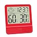 Produktbild GuDoQi Elektronisches Digitales Nasses Thermometer Indoor Hause Desktop Thermometer Babyzimmer Elektronisches Hygrometer Mit Weckfunktion Rot
