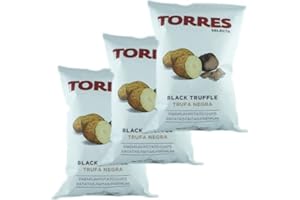 PATATAS FRITAS TORRES SL 3x Torres Selecta Trufa Negra Premium Kartoffelchips 'mit Schwarzem Trüffel', 125g