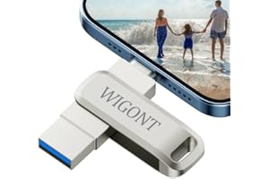 WIGONT Pendrive 128 GB, Pendrive iPhone Almacenamiento Externo para iPhone/iPad/PC, Viene con Type-C Adapter. Memoria USB para Guardar más Fotos y Videos en Diferentes Dispositivos.…
