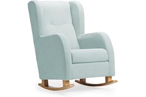 Sillonea- Sillón de Lactancia Evolutivo Modelo París: De Mecedora a Butaca Fija en un Simple Paso, Comodidad para Cada Etapa de la Maternidad- Medidas: 66 x 89 x 102 cm, con Tela Antimanchas (Menta)