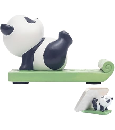 Hemobllo Supporto Per Cellulare A Forma Di Cane - Base In Legno, Compatibile Con Smartphone E Tablet, Simpatico E Antiscivolo - 2
