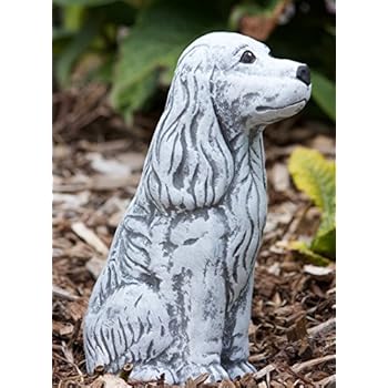 Cocker Spaniel Dog Cast Iron Effect Garden Statue ~ Bronzed Effect