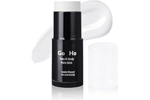 Go Ho White Face Paint Stick Washable (1.06 Oz),Non-toxic Cream to Powder Body Paint,Full-coverage Face Paint Stick for Theater Halloween SFX Cosplay Makeup