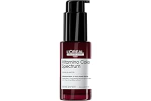 L'Oréal Professionnel, Serum Glass Shine, Anti frizz, Protector Térmico, Hasta 10 lavados, Sin Aclarado, Para todo tipo de Cabello, Vitamino Color Spectrum, Serie Expert, Mini 30ml