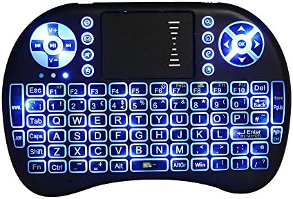 Dosenstek 2.4Ghz RF Backlit Mini Wireless Keyboard with Touchpad Mouse Rechargeable Multi-Media Handheld Android Keyboard for PC Google Android Smart TV Box Media Mini TV PC Stick HTPC IPTV Laptop Raspberry PI 3 PS--UK version