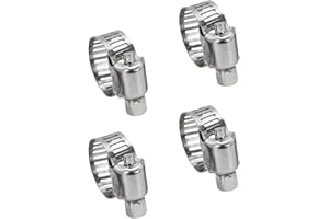 CCLKHY 4 Pièces Collier de Serrage Inox Réglable 6-12 mm, Métallique pour Tuyau, Gaz, Eau, Câble, Robinet
