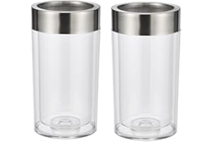 Bambelaa! 2er Set Weinkühler Sektkühler Flaschenkühler Getränkekühler Aus Kunststoff Doppelwandig Mit Edelstahlring Ca.12x19.5 cm