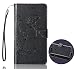 Produktbild Huawei P9 Lite Hülle ,Leder PU Leder Hülle Flip Hülle Case Bookstyle Cover Schale Stand Ständer Etui Karten Slot Schutzhülle Tasche Wallet Case Leder Wallet Tasche Brieftasche Schutzhülle Schmetterling Muster Pour Huawei P9 lite(2016) 5.2 Zoll [Schwarz]