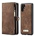 Produktbild RanGuo Compatible für Huawei P30 Pro Hülle, CaseMe Leder Schutzhülle Multifunktionale Flip Zipper Wallet Ledertasche mit Kartenfach abnehmbar Magnet Handy Schutzhülle (Braun)