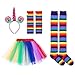Produktbild OULII Einhorn Horn Stirnband Einhorn Haarreif mit Ohren Tutu Rock Kniestrümpfe Streifen und Lange Handschuhe Einhorn Kostüm Damen Erwachsenen
