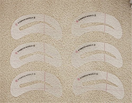Augenbrauen Schablonen,Thrush Karte Karte Augenbrauen hilft Beauty-Tools Eyebrow Stencils DIY Template Makeup Tools Beauty Brow Drawing Guide Template Accessories (6 Stück) - 4