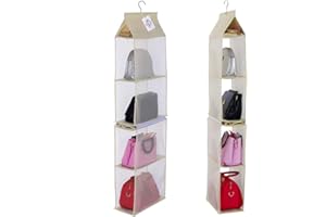 Dearjana Confezione da 2 organizzatore Borsa appesa Staccabile 4 compartimento Borsa Raccolta organizzatore Chiaro Spazio salvando Gli organizzatori del Soggiorno nella Camera da Letto di casa Beige