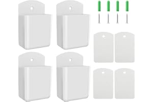 OUTALIZ Supporto Adesivo Per Telecomando - 4 Pezzi Porta Scatola Bianco Per Casa E Ufficio