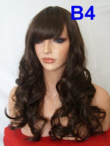 SELECT FROM 157 WIGS (All Prime) Long Medium Curly Straight Wavy Costume Party Halloween Wigs for Women Real Natural Fringe Full Head Ladies Adult Hairpiece Hair Wigs (B4 - Chocolate Brown)
