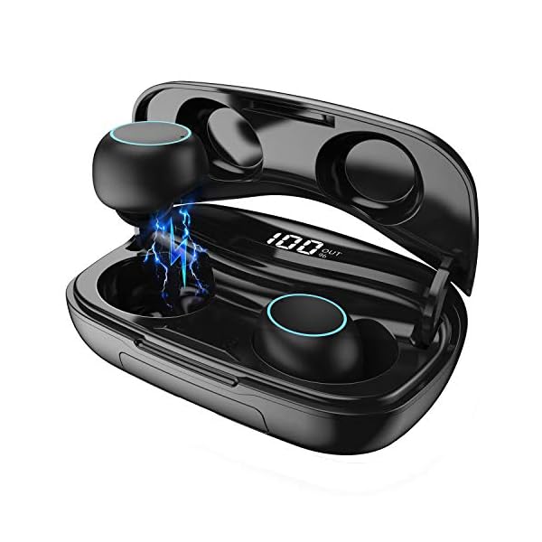 HETP Bluetooth Kopfhörer In Ear Kabellos Bluetooth Kopfhörer 3D Stereo Sound Ohrhörer mit Mikrofon, CVC 8.0 Noise Cancelling, Smart LCD Digitalanzeige, 120H Playtime, Bluetooth 5.0 Sport Kopfhörer