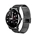 Produktbild CYGG Pulsmesser Smart Watch Bluetooth 4.0, Fitness Tracker Wasserbeständiger Sport Schrittzähler Runde Gebogene IPS-Bildschirm Armbanduhr Für Ipone Ipad Android Handy (Schwarz)