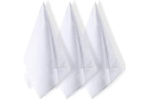 DUDU N GIRLIE! Baumwoll-Taschentücher für Herren, Satin-Bordüre, Weiß, 12 Stück