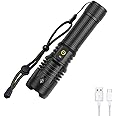 7000 Lumens LED Torch Rechargeable, WESLITE XHP70.2 Powerful Torches LED Super Bright High Lumens Handheld Flashlight Zoomable Tactical Torch 5 Modes for Camping Fishing Hiking(Battery Included)